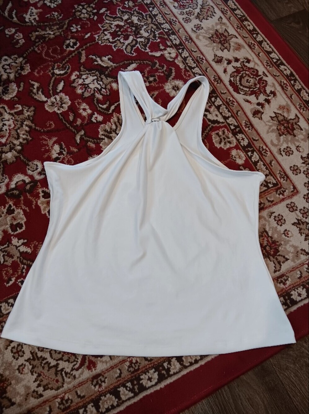 Maeve White Racerback Tank with Twist Back